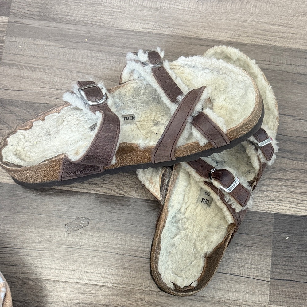 Birkenstock Brown Shearling Women's Slippers